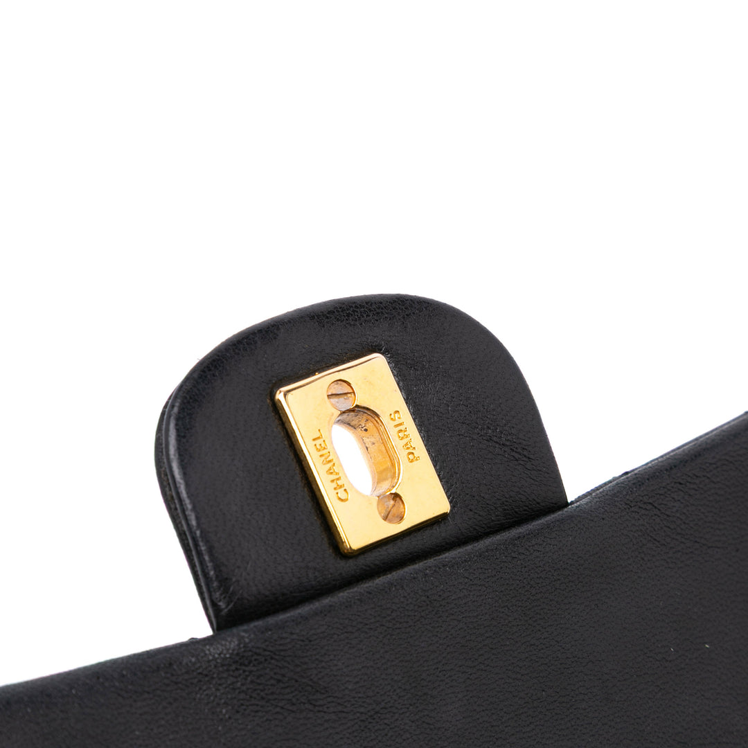 Chanel Medium Classic Cuir d’agneau Double rabat Noir