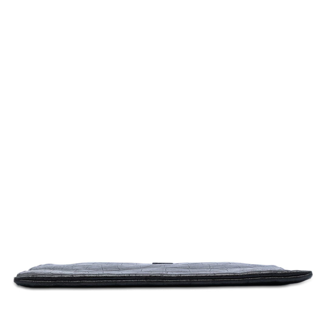Saint Laurent Croc embossé Cuir Monogram Document Holder
