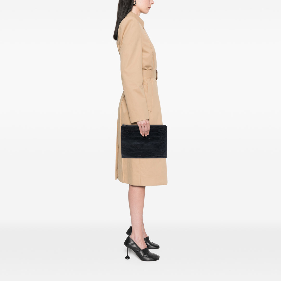 Saint Laurent Croc embossé Cuir Monogram Document Holder
