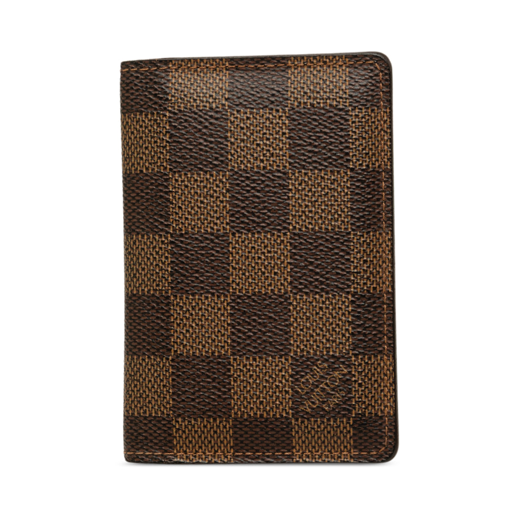 Louis Vuitton Porte-cartes Poche Organizer Damier Ébène Marron – vue principale – GABY PARIS