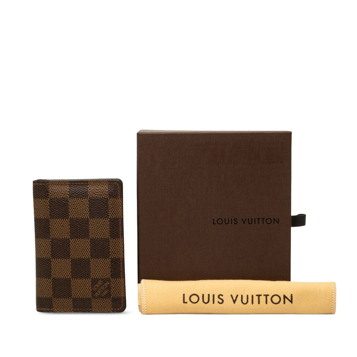 Louis Vuitton Porte-cartes Poche Organizer Damier Ébène Marron – vue 7 – GABY PARIS