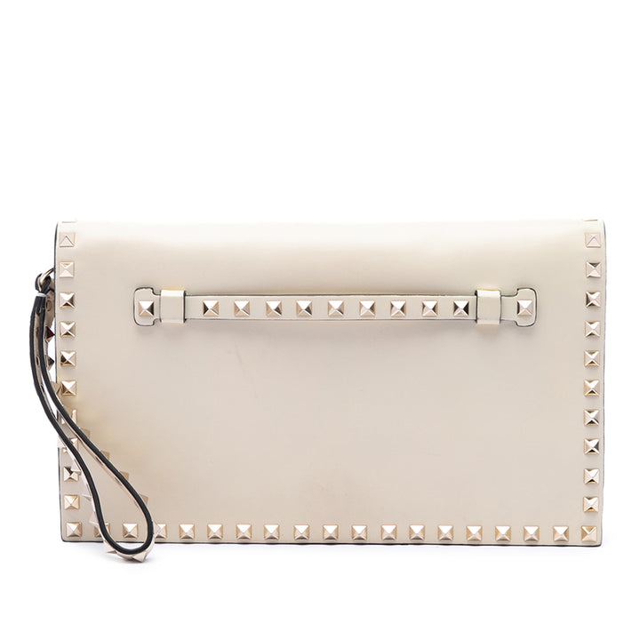 Rockstud à rabat Pochette Blanc