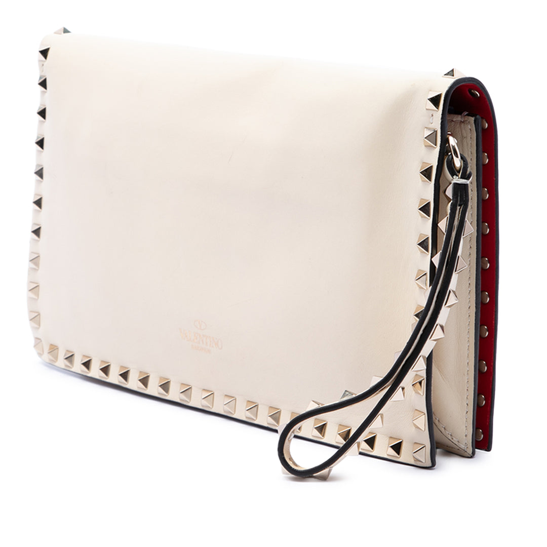 Rockstud à rabat Pochette Blanc
