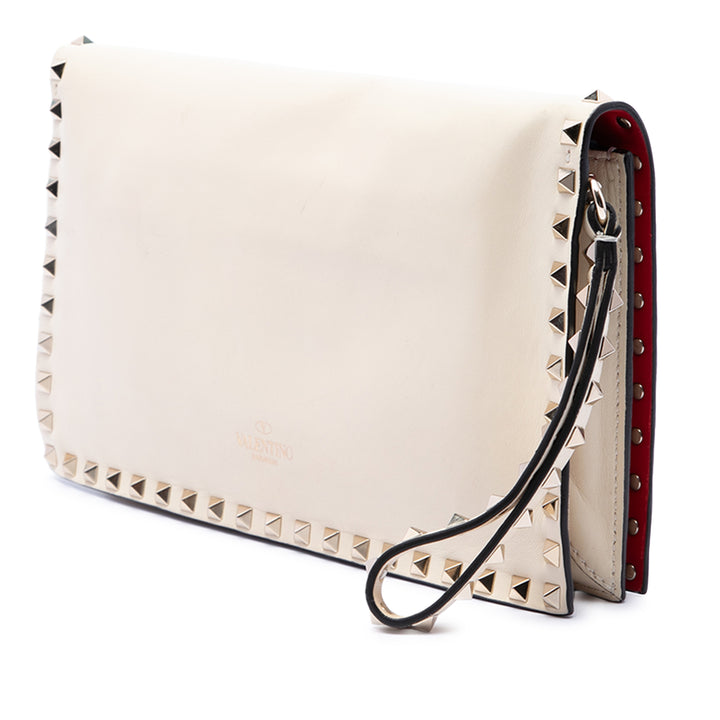 Rockstud à rabat Pochette Blanc
