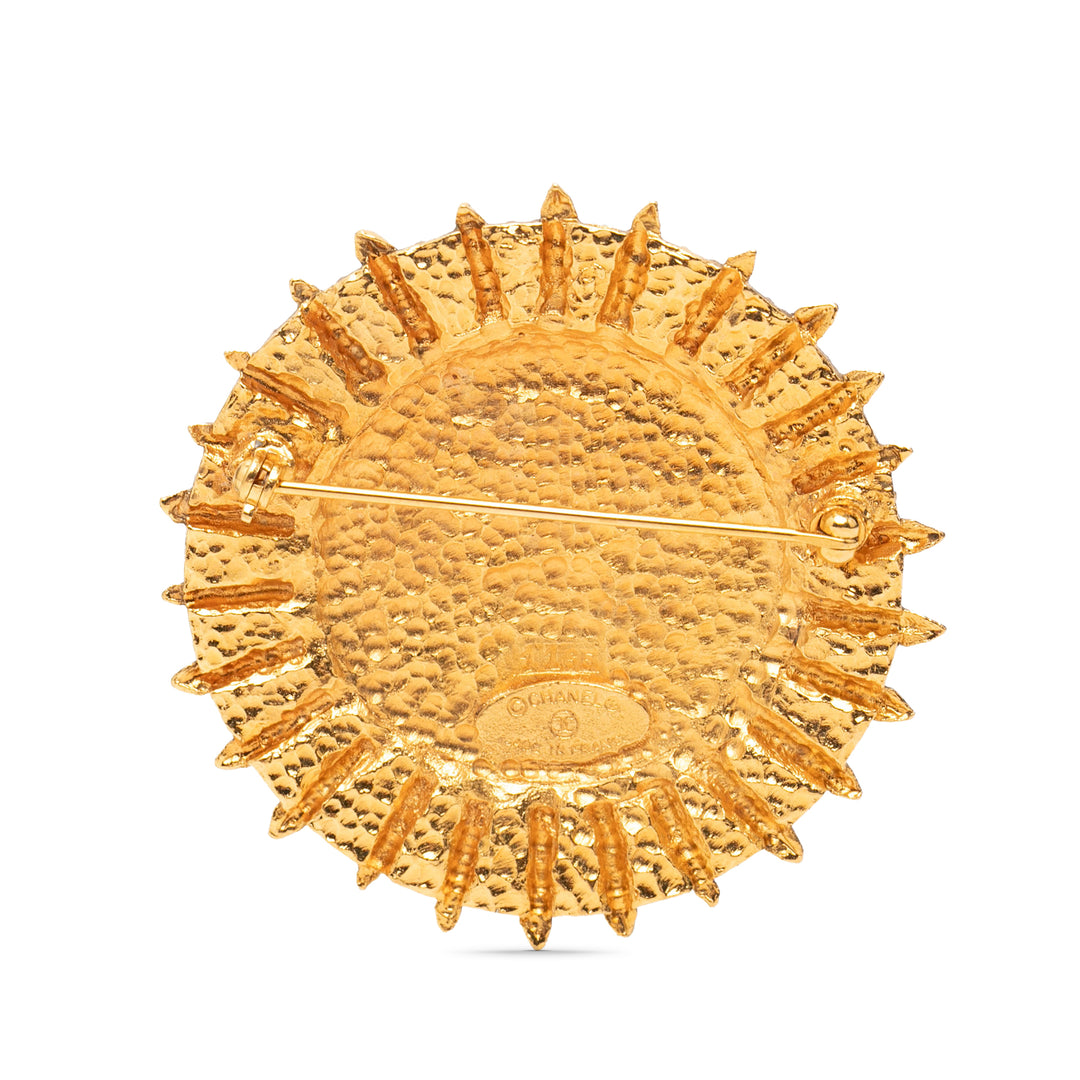 Chanel plaqué Coat of Arms Pin Broche