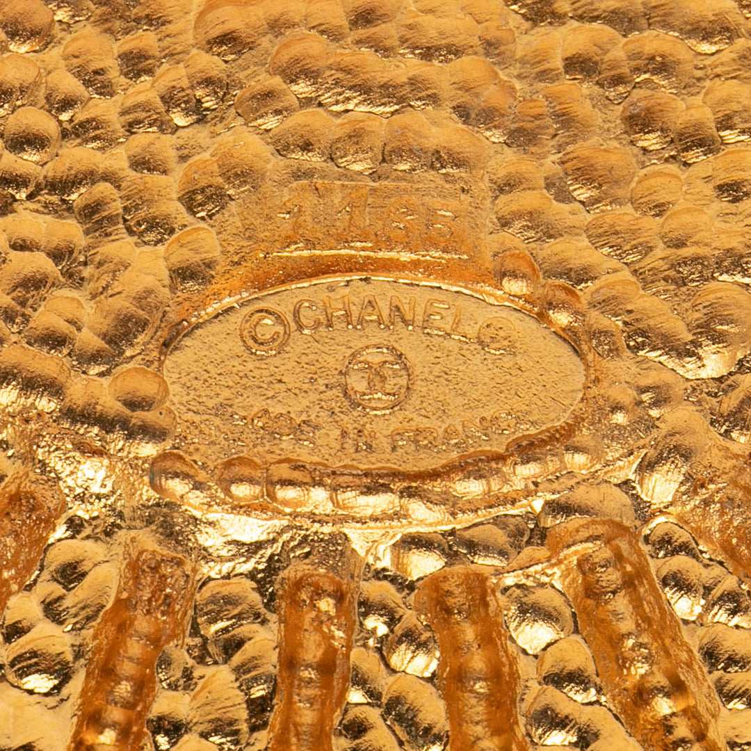 Chanel plaqué Coat of Arms Pin Broche