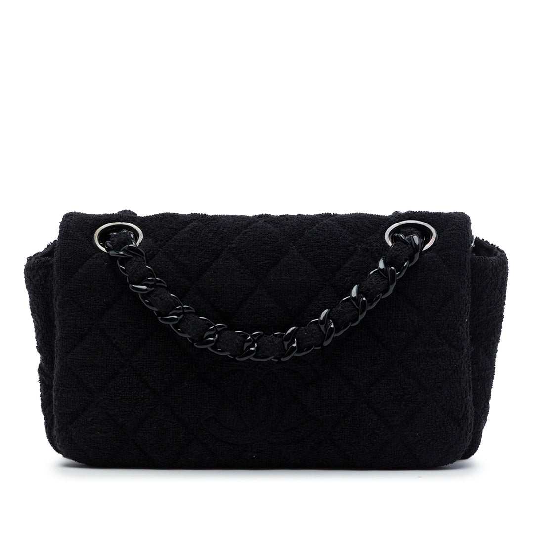 CC Matelassé Terry Cloth à rabat Noir