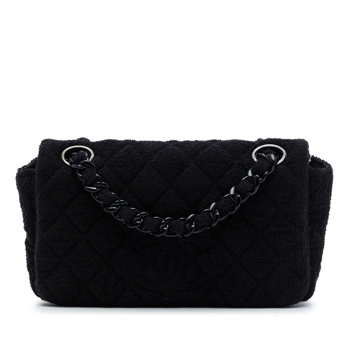 CC Matelassé Terry Cloth à rabat Noir