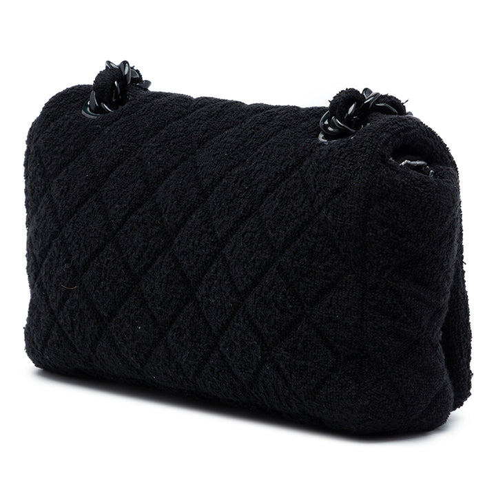 CC Matelassé Terry Cloth à rabat Noir