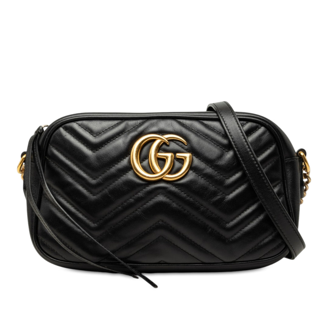 GG Marmont Matelasse Sac Petit Cuir de veau Noir