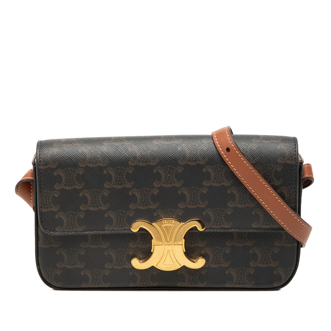 Celine Triomphe Claude Sac Triomphe enduite Marron