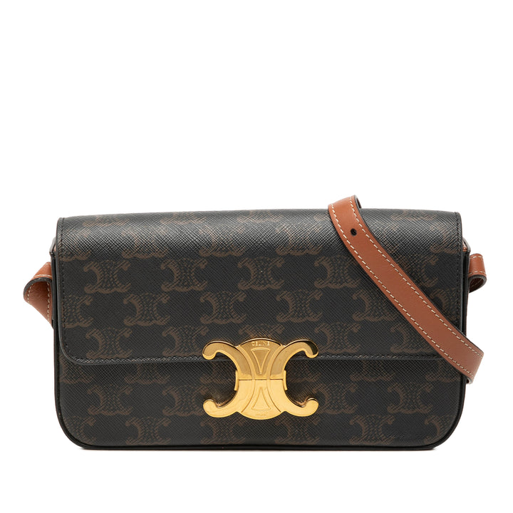 Celine Triomphe Claude Sac Triomphe enduite Marron