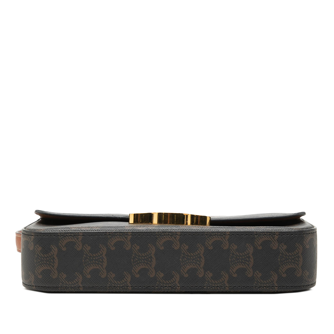 Celine Triomphe Claude Sac Triomphe enduite Marron