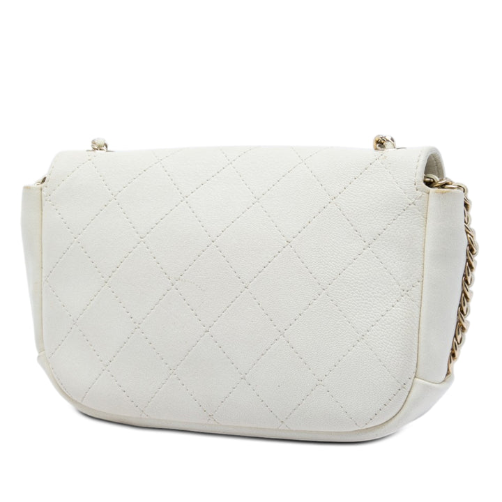 Chanel CC Matelassé Cuir de chèvre Casual Trip à rabat