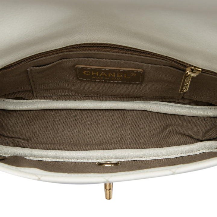 Chanel CC Matelassé Cuir de chèvre Casual Trip à rabat