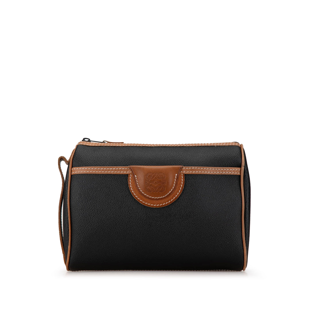 Leather Anagram Clutch Black - Gaby Paris