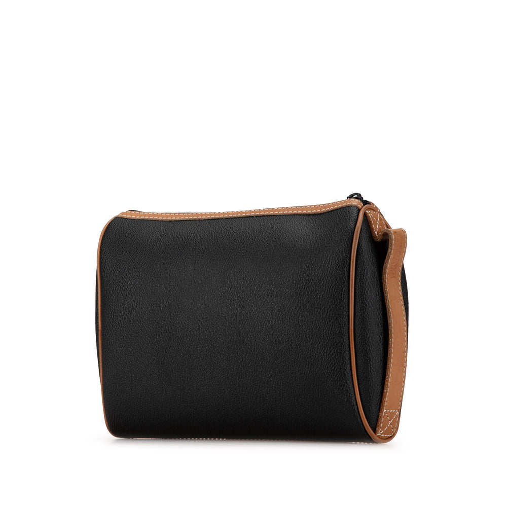 Leather Anagram Clutch Black - Gaby Paris