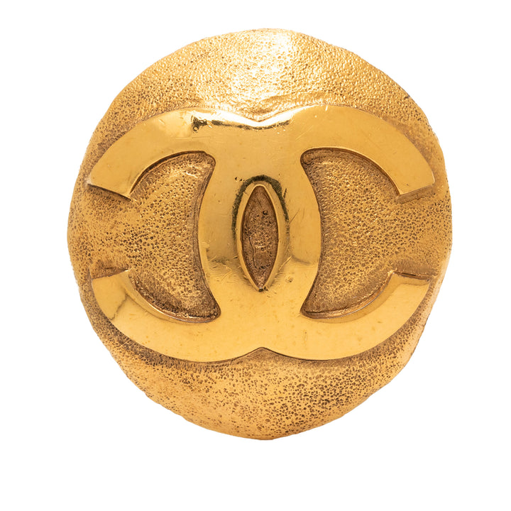 Chanel CC plaqué Rond Broche Métal