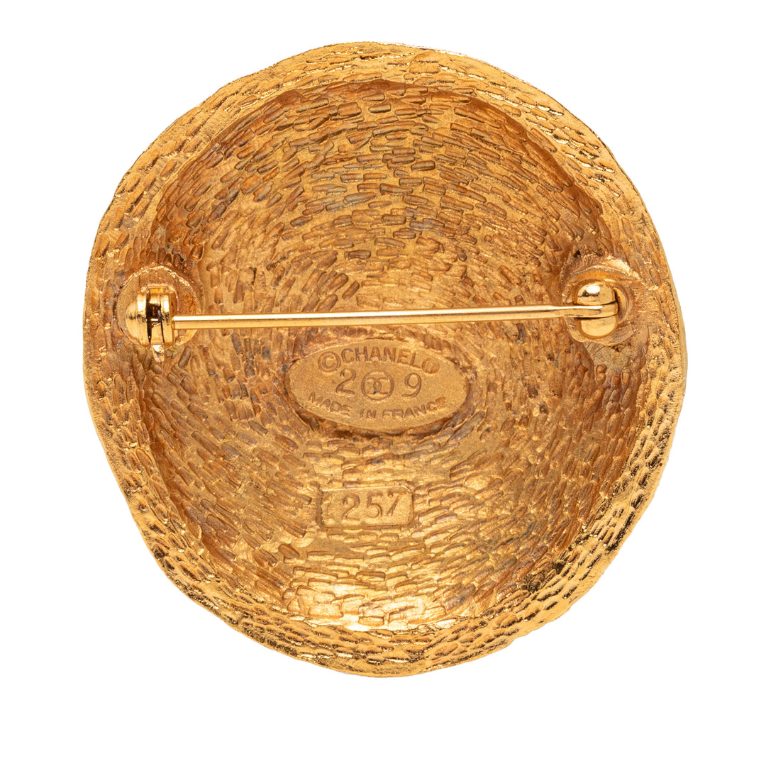 Chanel CC plaqué Rond Broche Métal
