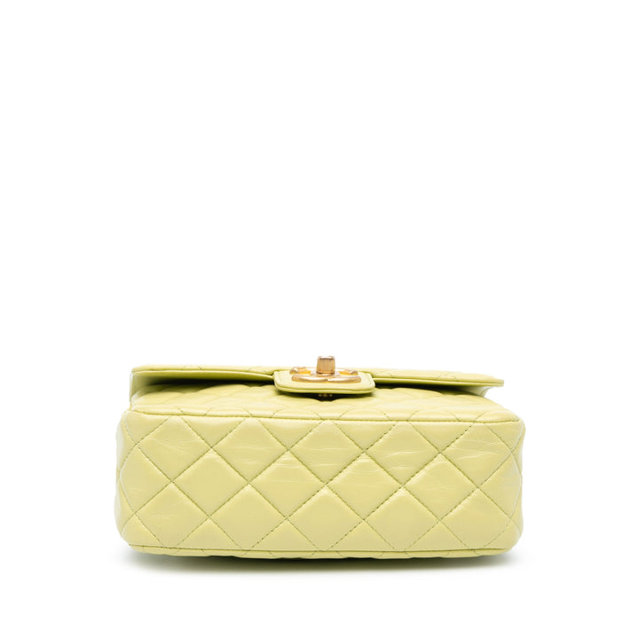 Chanel Small Classic Lambskin Casino Royale Charms Single Flap Green - GABY PARIS