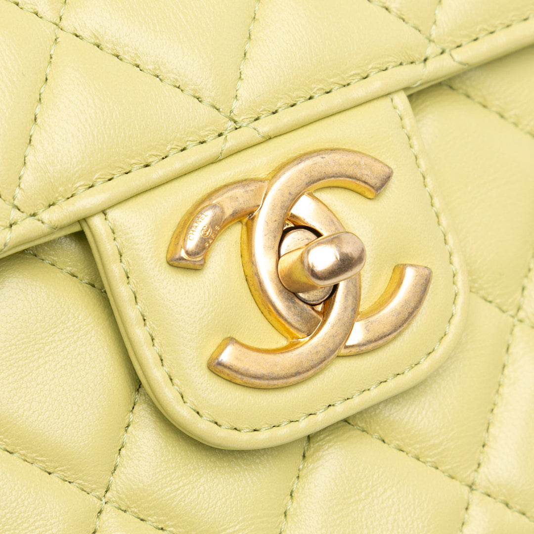 Chanel Small Classic Lambskin Casino Royale Charms Single Flap Green - GABY PARIS