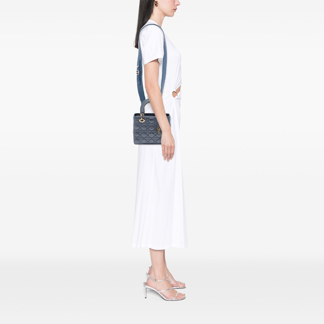 Dior Sac à main Lady Dior Cannage My ABCDior Petit Bleu – vue 6 – GABY PARIS