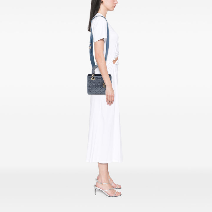 Dior Sac à main Lady Dior Cannage My ABCDior Petit Bleu – vue 6 – GABY PARIS