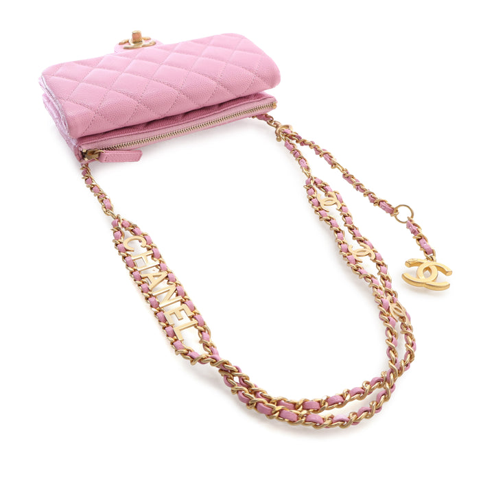 Chanel Matelassé Pick Me Up à rabat Sac ceinture Cuir caviar