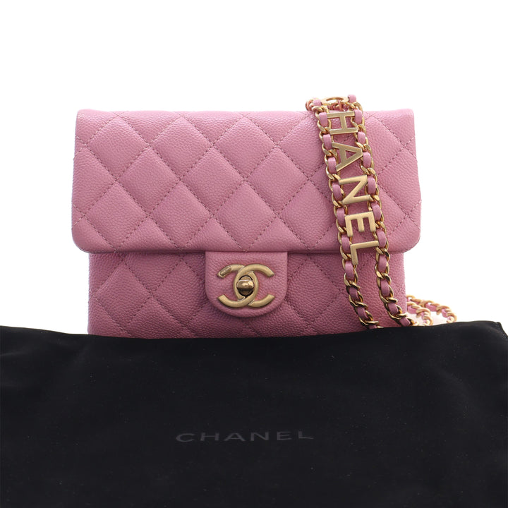 Chanel Matelassé Pick Me Up à rabat Sac ceinture Cuir caviar