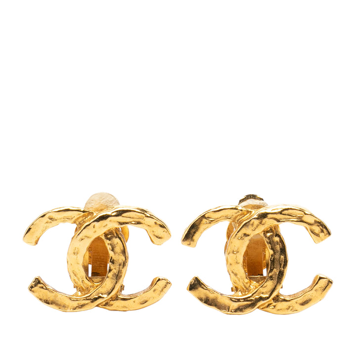 Chanel CC plaqué Clip On Boucles d’oreilles