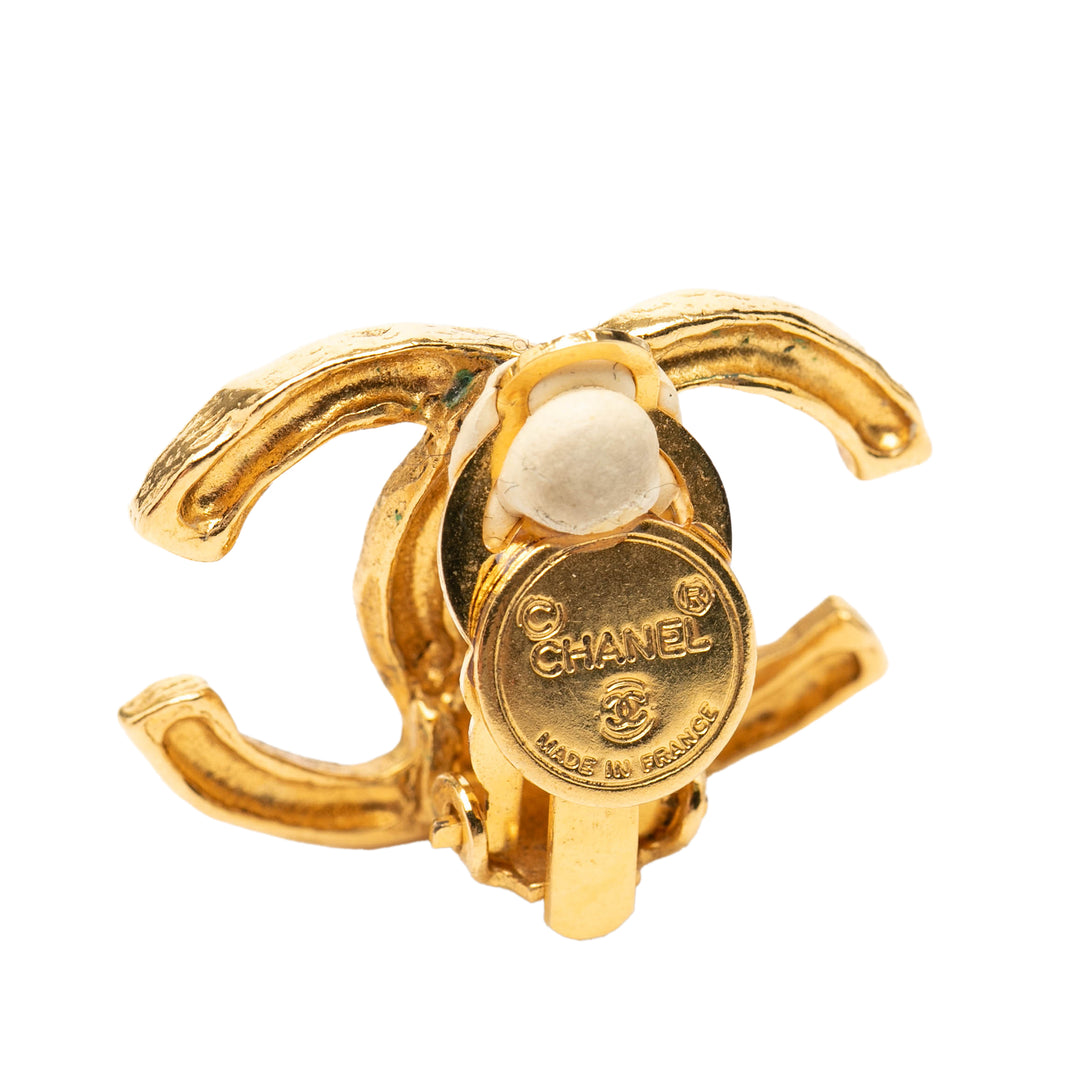 Chanel CC plaqué Clip On Boucles d’oreilles