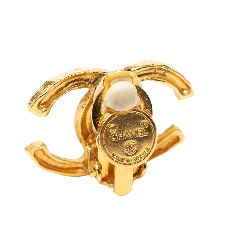 Chanel CC plaqué Clip On Boucles d’oreilles