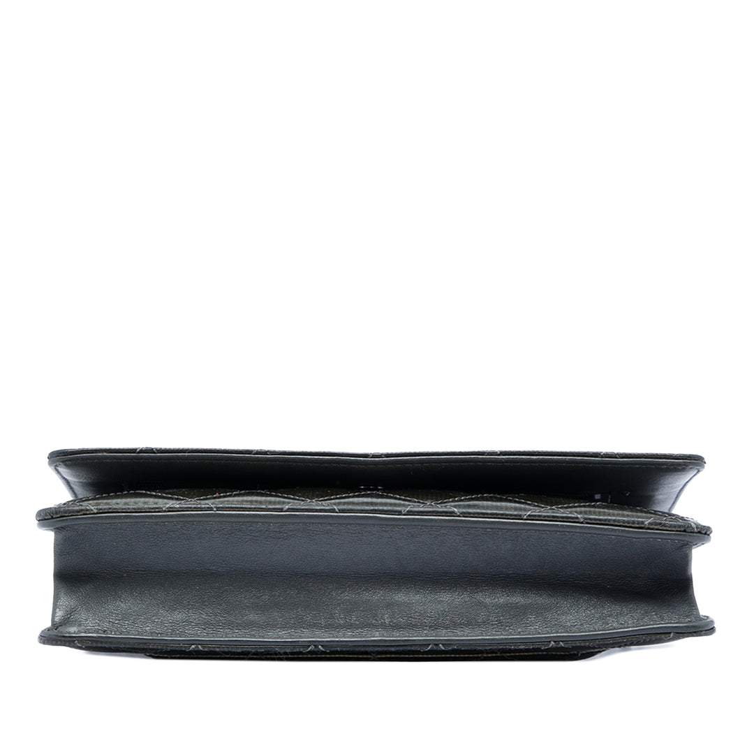 Chanel CC Matelassé Striated Metallic Cuir verni Wallet on Chain