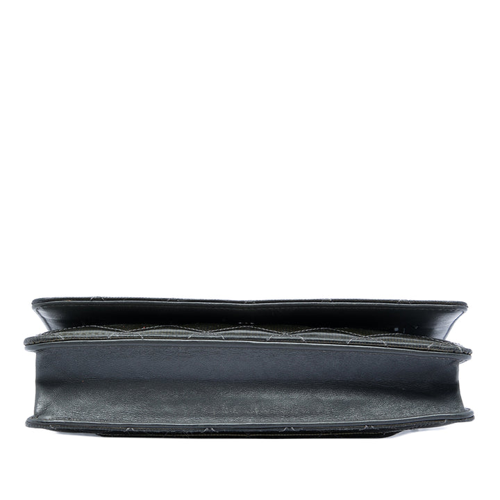 Chanel CC Matelassé Striated Metallic Cuir verni Wallet on Chain