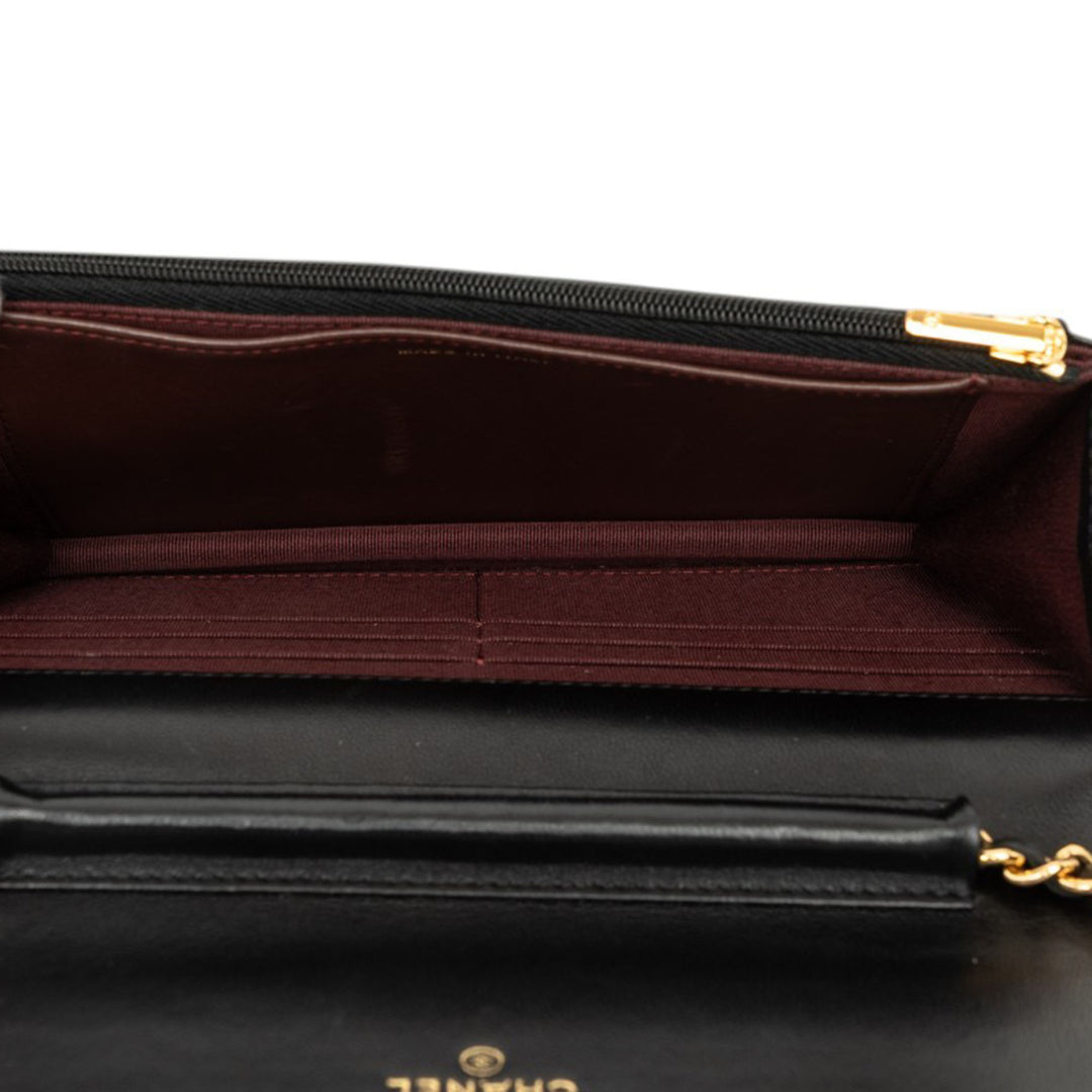 Chanel Sac bandoulière CC Matelassé Wallet on Chain Cuir d'agneau Noir – vue 4 – GABY PARIS