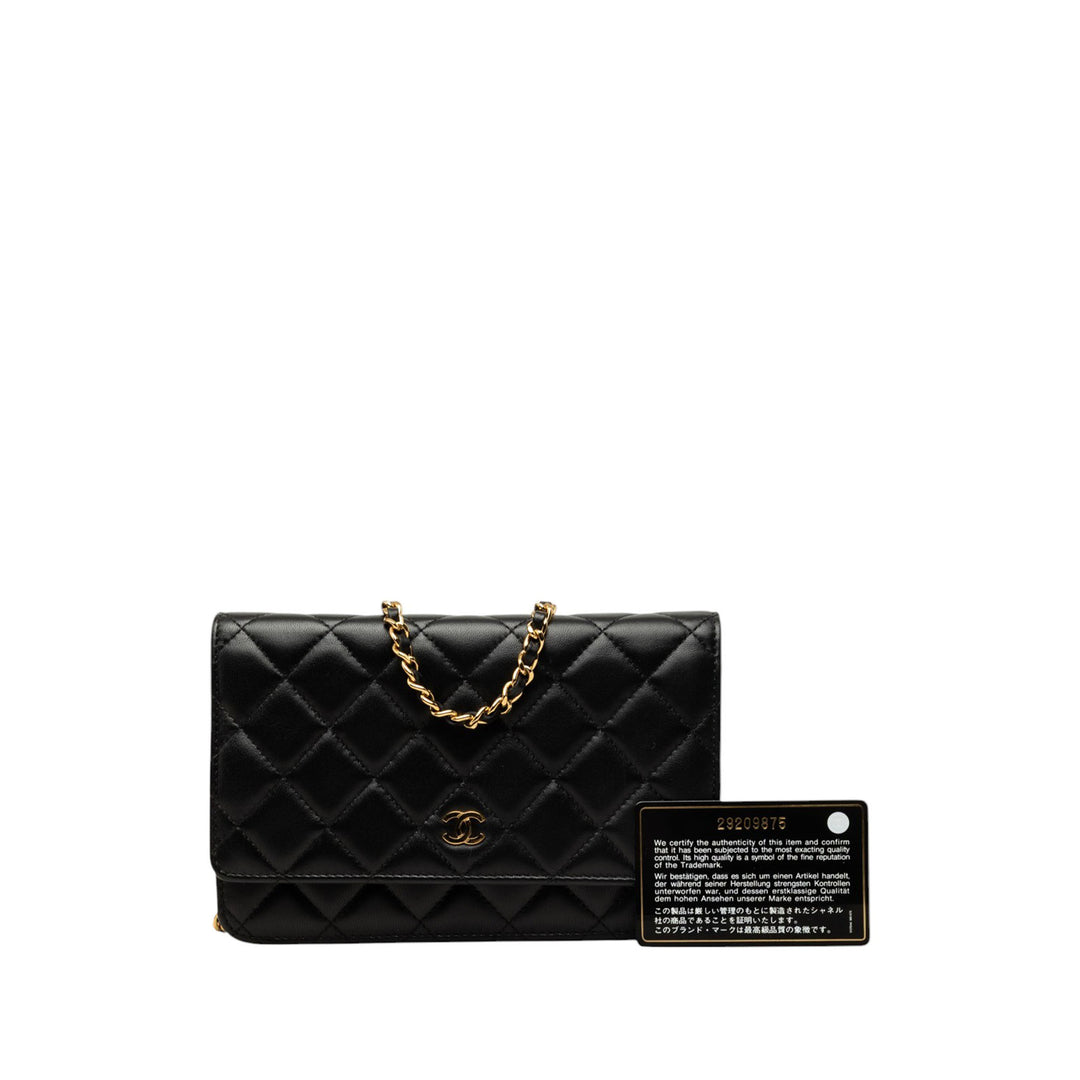 Chanel Sac bandoulière CC Matelassé Wallet on Chain Cuir d'agneau Noir – vue 7 – GABY PARIS