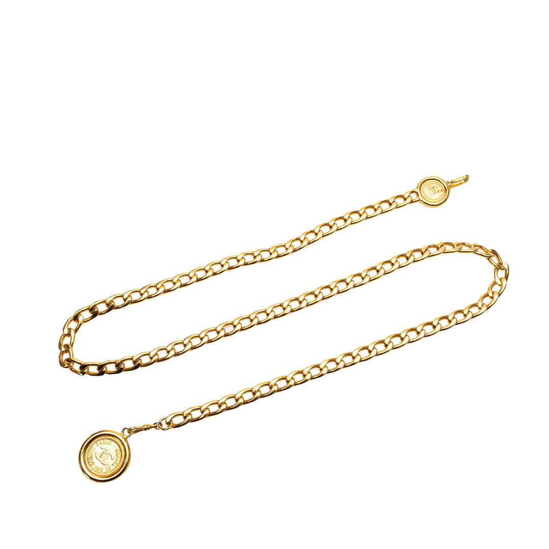 Gold Plated Medallion Chain Belt Gold - Gaby Paris