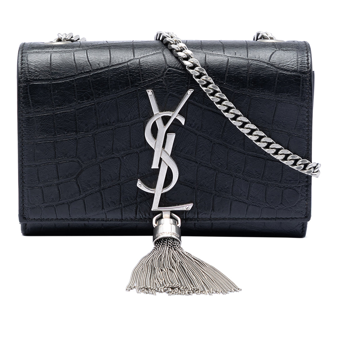 Saint Laurent Small embossé Kate Pompon Sac porté croisé Sac