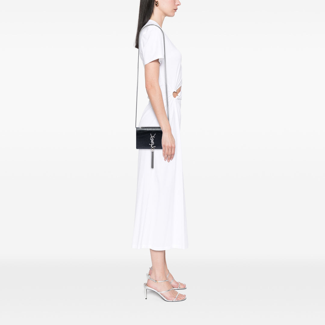 Saint Laurent Small embossé Kate Pompon Sac porté croisé Sac