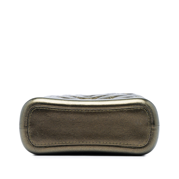 Chanel Chevron Matelassé Métallisé vieilli Gabrielle Sac Petit Cuir de veau Marron – vue 3 – GABY PARIS