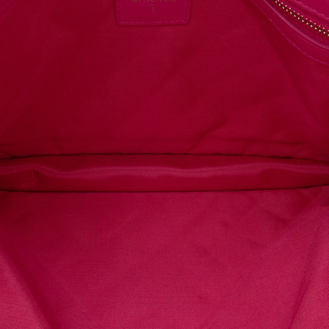 Large Tweed PVC Logo Wristlet Pouch Pink - Gaby Paris
