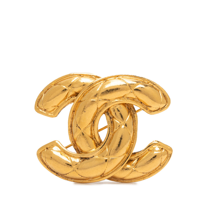 Chanel CC plaqué Matelassé Broche Métal