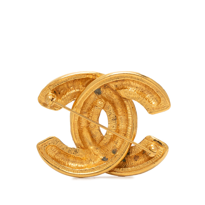 Chanel CC plaqué Matelassé Broche Métal