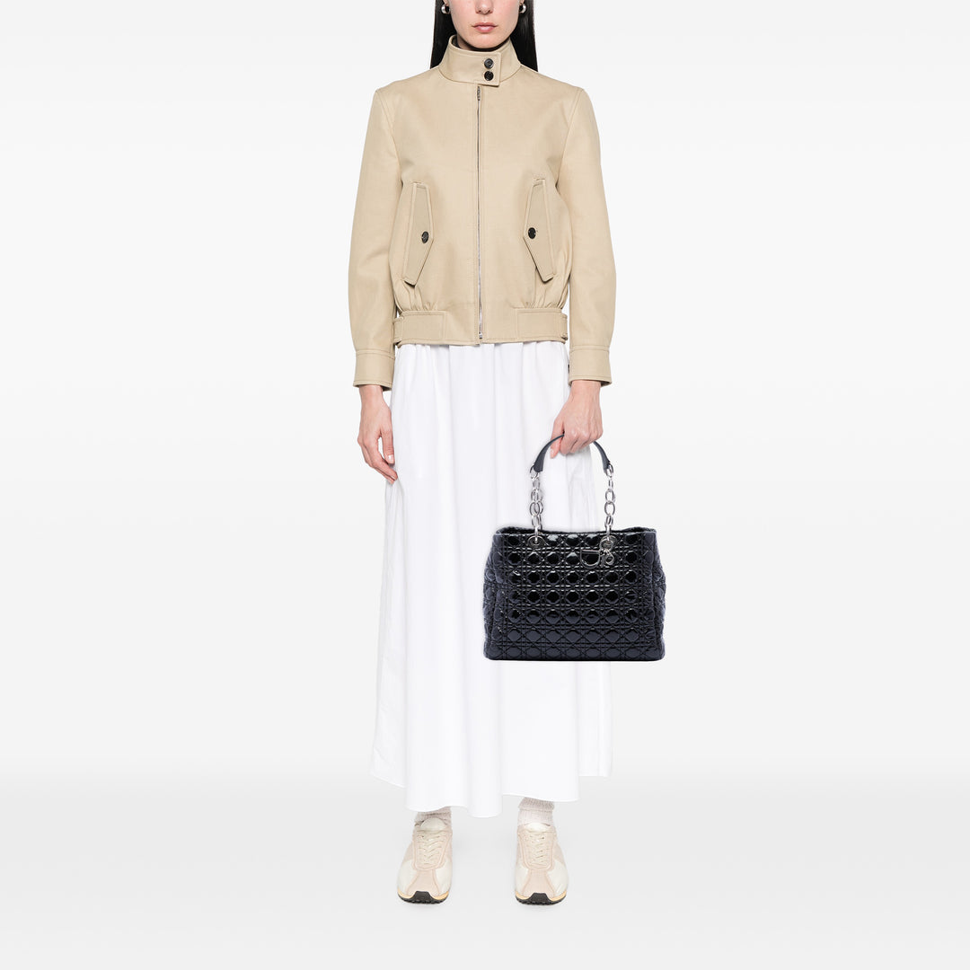 Dior Large Cuir verni Cannage Lady Dior Soft Shopping Cabas
