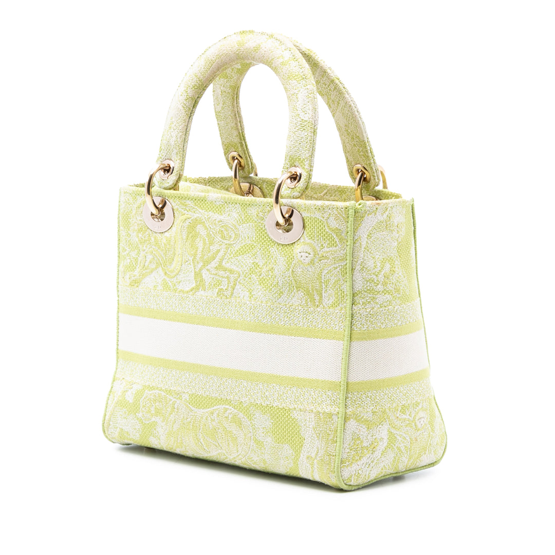 Dior Medium brodé Toile Toile de Jouy Lady D Lite