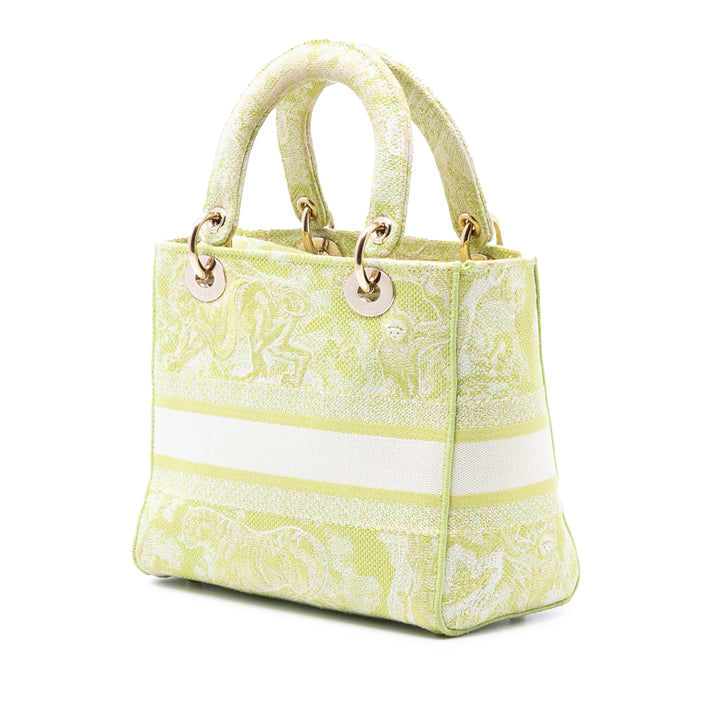 Dior Medium brodé Toile Toile de Jouy Lady D Lite