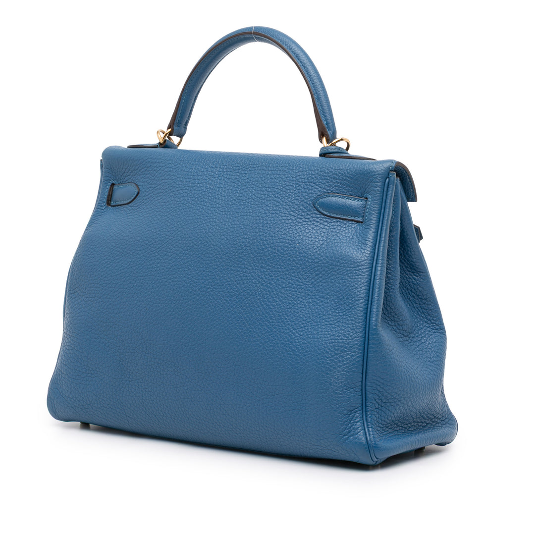 Hermès Togo Kelly II Retourne 32 Bleu
