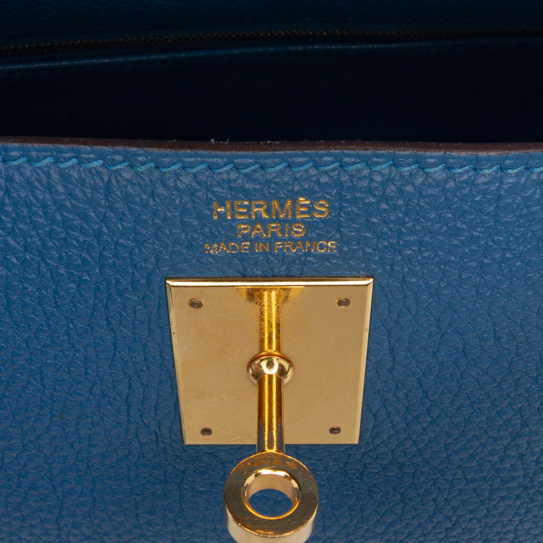 Hermès Togo Kelly II Retourne 32 Bleu