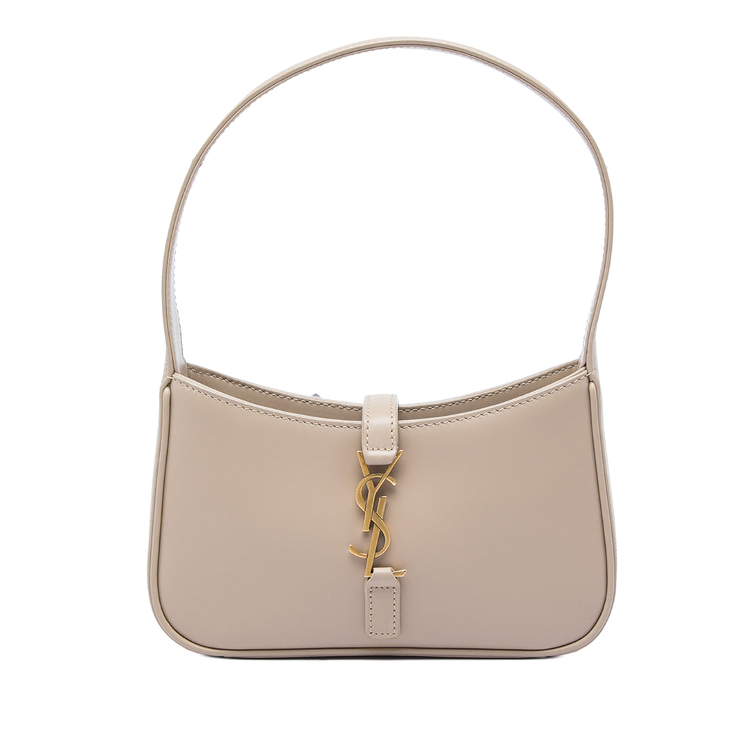 Saint Laurent Sac porté épaule Le 5 a 7 Mini Cuir de veau lisse Marron – vue principale – GABY PARIS