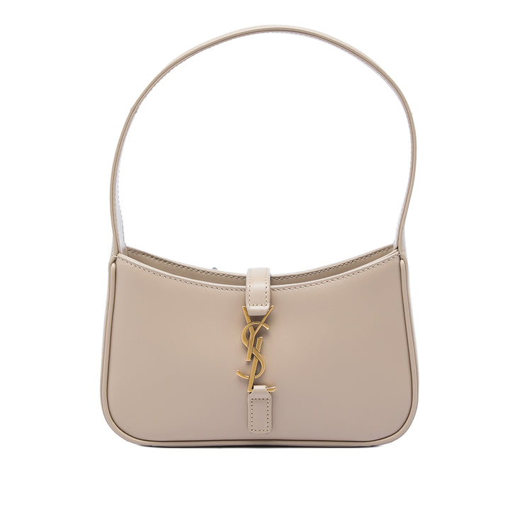 Saint Laurent Sac porté épaule Le 5 a 7 Mini Cuir de veau lisse Marron – vue principale – GABY PARIS